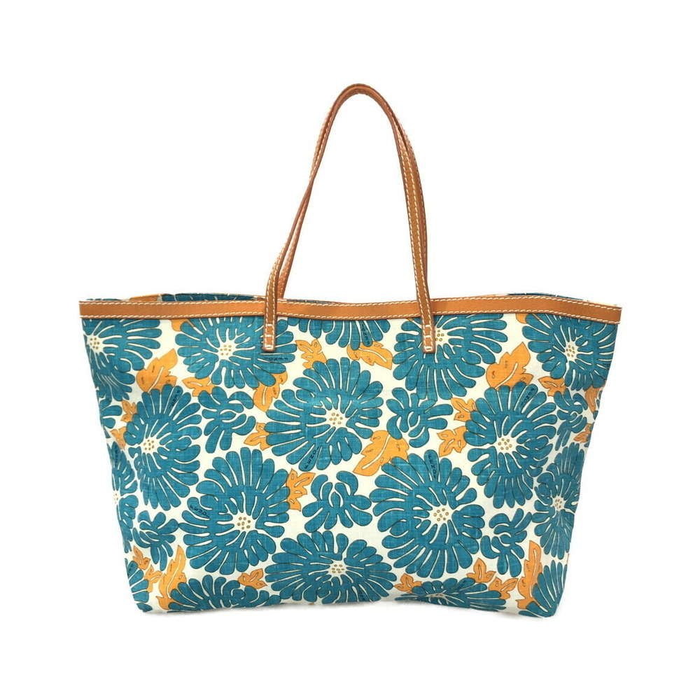 Fendi floral canvas tote bag blue orange floral print white